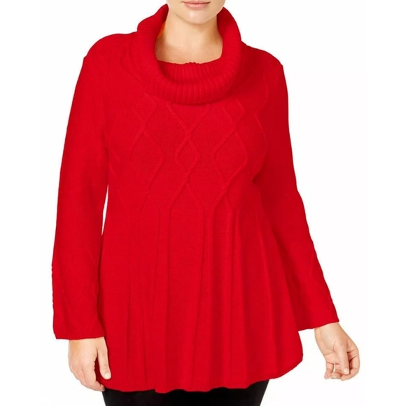 Style & Co. Cowl Neck Swing-Hem Sweater Plus Size - Picture 7 of 7